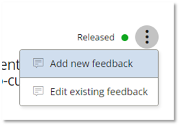 Saving and Releasing feedback 16