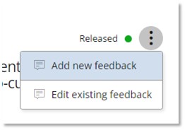 Saving and Releasing feedback 19