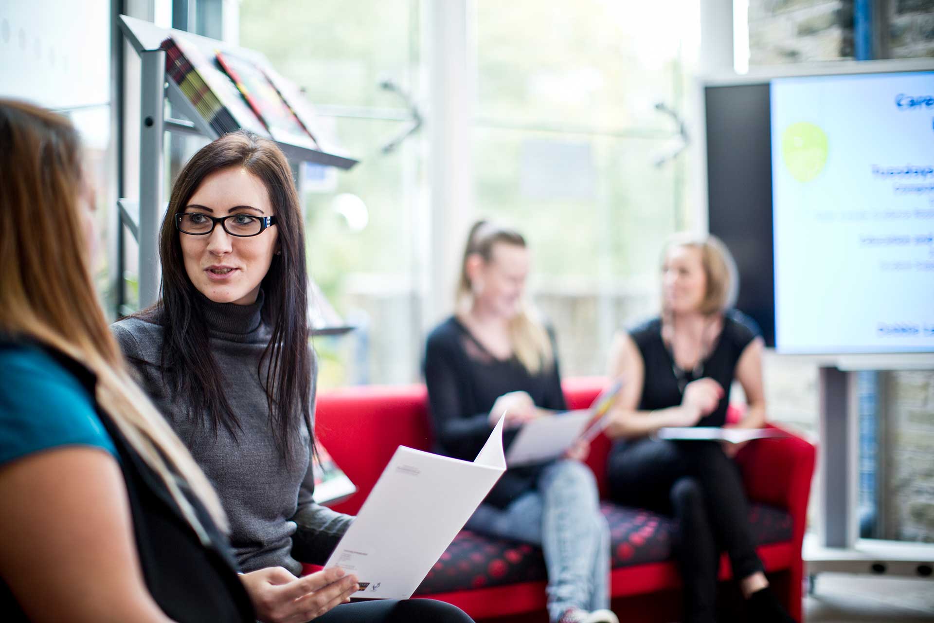 Students in Lockside reception